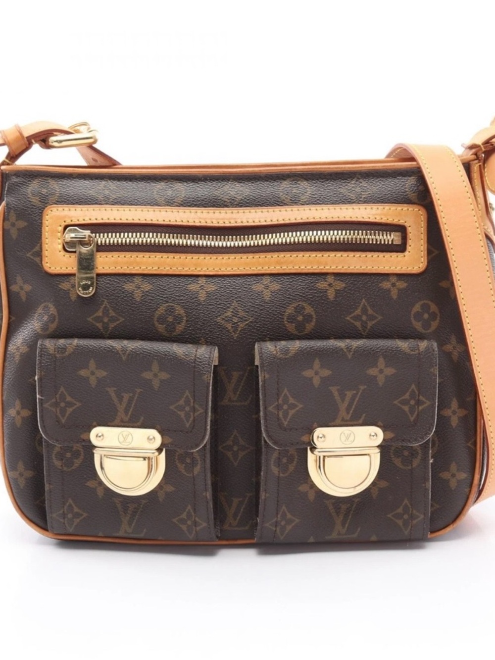 Louis Vuitton Monogram Canvas Brown Crossbody Bag with Vachetta Trim